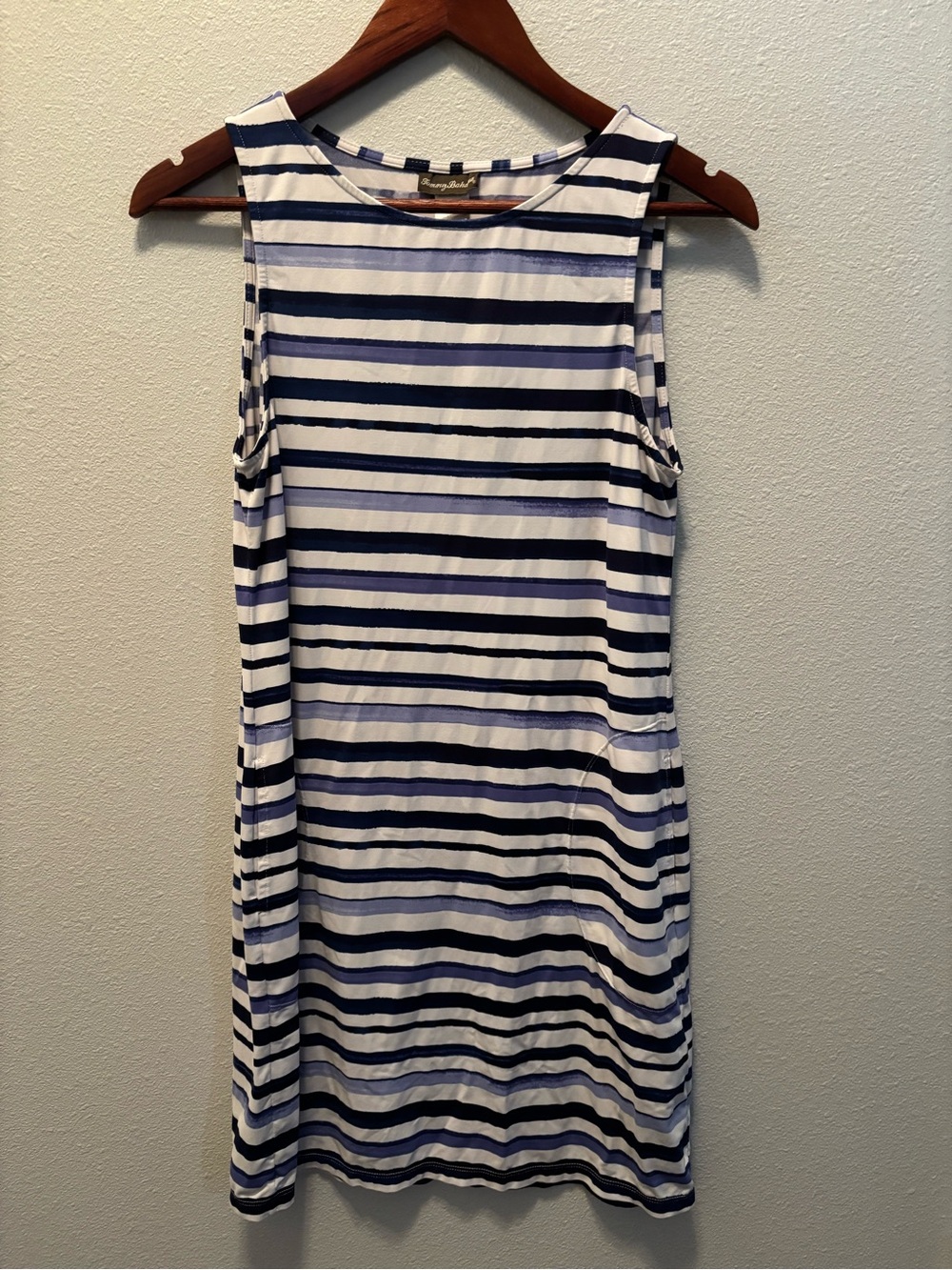 Tommy Bahama Light Blue and Navy Striped UV Athletic Dress